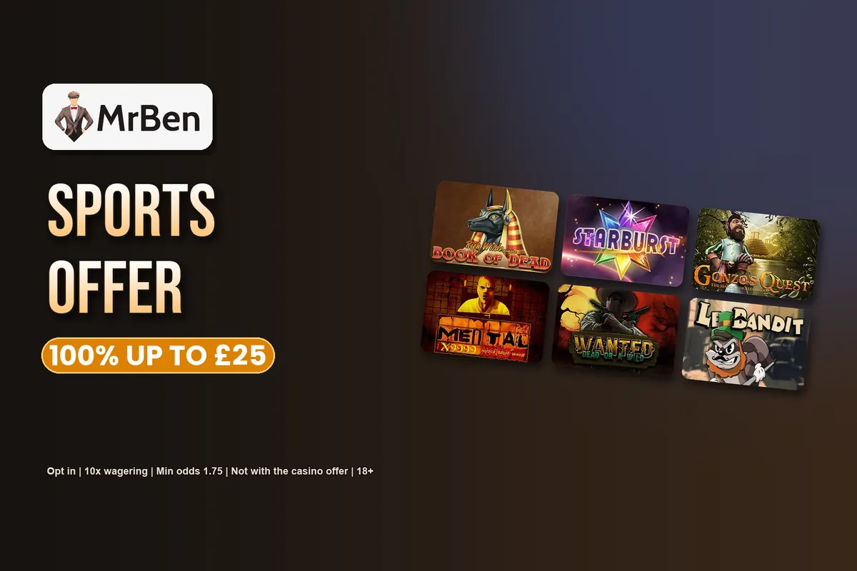 Mr Ben betting welcome offer: 100% up to £25
