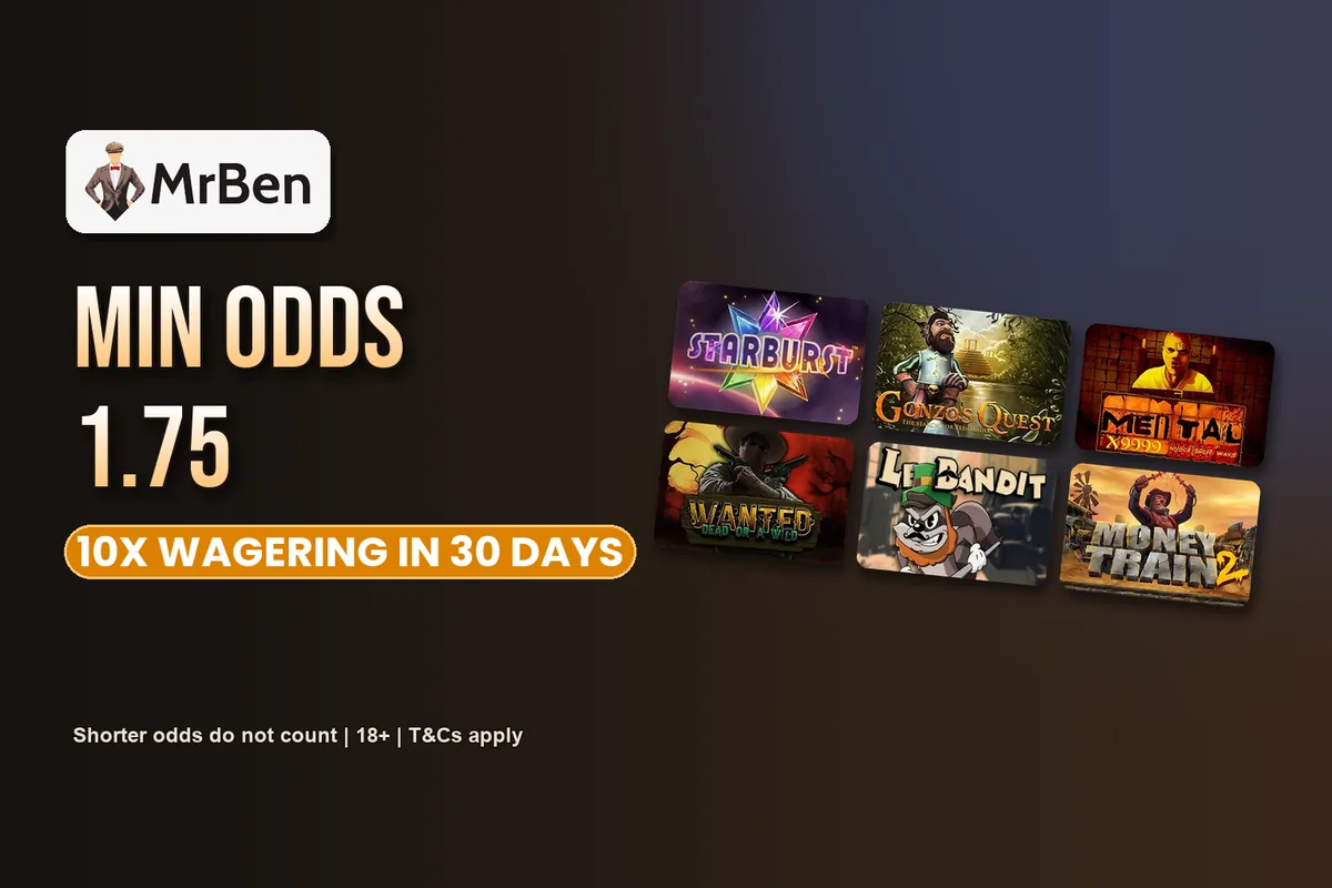 Mr Ben sports bonus wagering at odds of 1.75 or longer